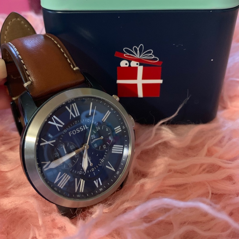 Fossil Men's Grant Leather Chronograph Watch